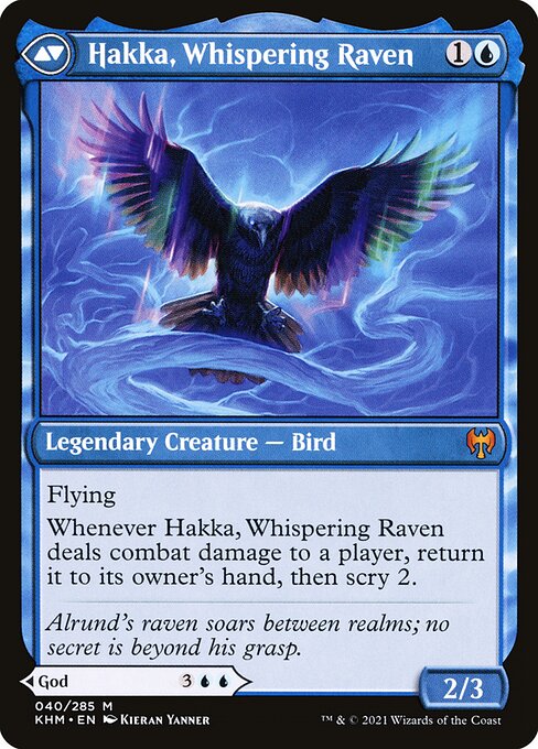Alrund, God of the Cosmos // Hakka, Whispering Raven (40) [Kaldheim]