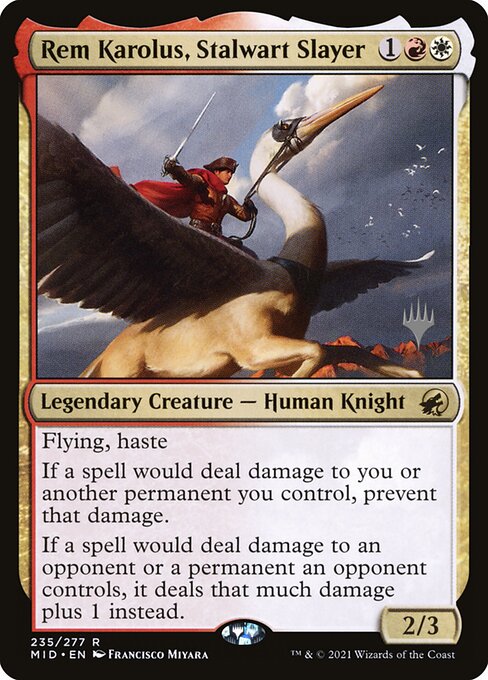 Rem Karolus, Stalwart Slayer (235p) [Innistrad: Midnight Hunt Promos]