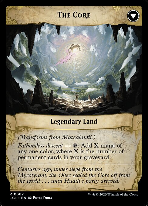 Matzalantli, the Great Door // The Core (387) [The Lost Caverns of Ixalan] [Extended Art] Reverse