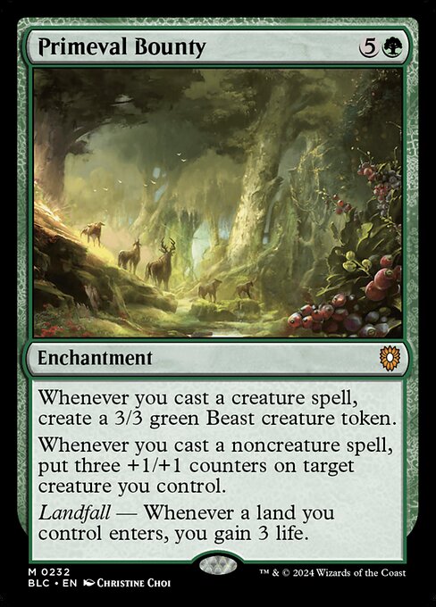 Primeval Bounty (232) [Bloomburrow Commander]