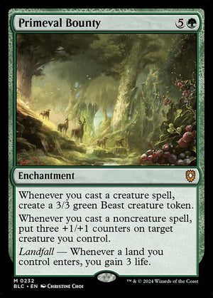 Primeval Bounty (232) [Bloomburrow Commander]
