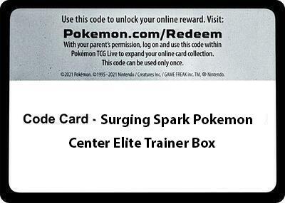 Code Card - Surging Sparks Pokemon Center Elite Trainer Box [SV08 Surging Sparks]