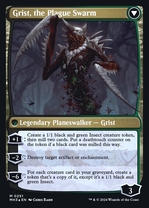 Grist, Voracious Larva // Grist, the Plague Swarm (251s) [Modern Horizons 3 Promos]