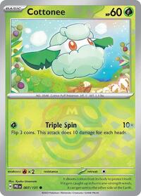 Cottonee (Master Ball Pattern) (007/131) [SV Prismatic Evolutions]