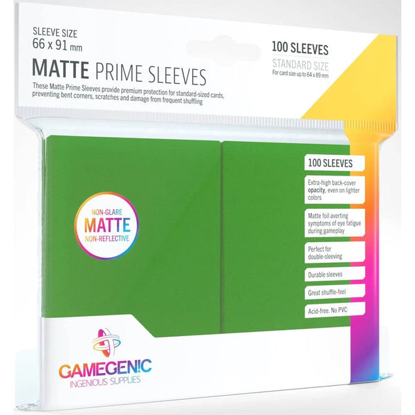 Gamegenic - Sleeves: Gamegenic Matte Prime Sleeves - Green (100)