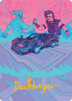 Demonic Junker Art Card (Gold-Stamped Signature) (40) [Aetherdrift Art Series]