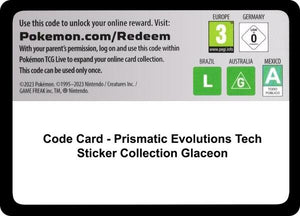 Code Card - Prismatic Evolutions Tech Sticker Collection [Glaceon] [SV Prismatic Evolutions]