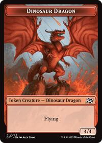 Dinosaur Dragon // Treasure Double-Sided Token (4 // 11) [Aetherdrift]