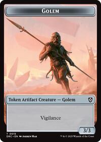 Golem (0015) // Thopter (0009) Double-Sided Token (15 // 9) [Aetherdrift Commander]