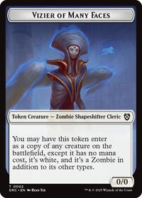 Vizier of Many Faces // Zombie (0003) Double-Sided Token (2 // 3) [Aetherdrift Commander]