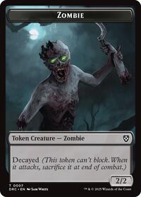 Zombie (0007) // Zombie (0003) Double-Sided Token (7 // 3) [Aetherdrift Commander]
