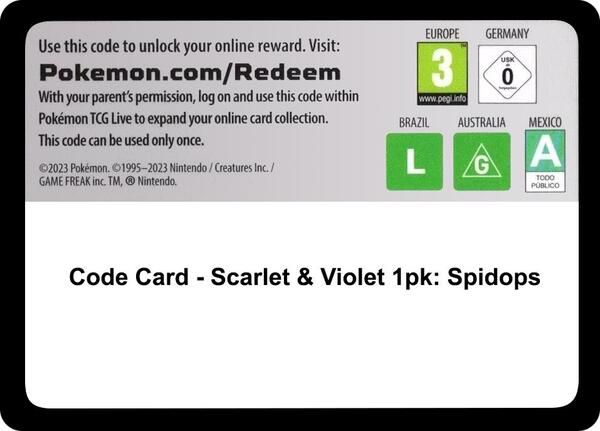 Code Card - Scarlet & Violet Single Pack Blister [Spidops] [SV01 Scarlet and Violet Base Set]
