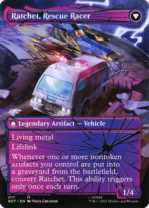 Ratchet, Field Medic // Ratchet, Rescue Racer (17) [Transformers] [Borderless] Reverse