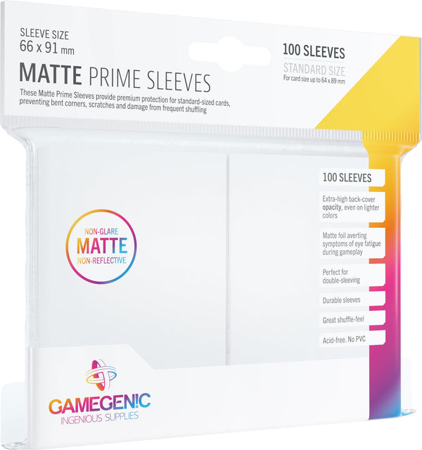 Gamegenic - Sleeves: Gamegenic Matte Prime Sleeves - White (100)