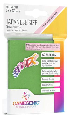 Gamegenic Japanese Sized Prime Sleeves - Green