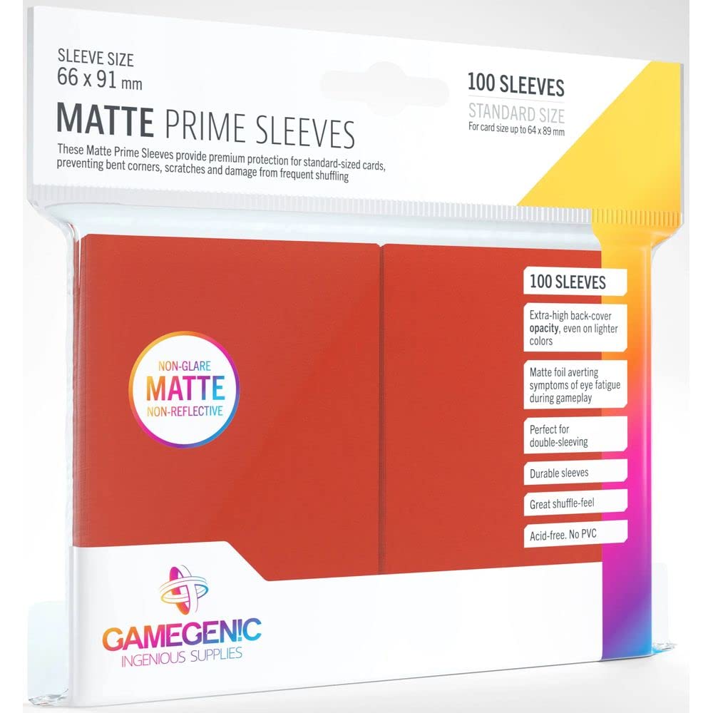 Gamegenic - Sleeves: Gamegenic Matte Prime Sleeves - Red (100)