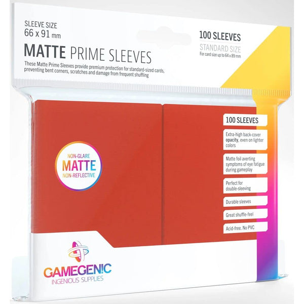 Gamegenic - Sleeves: Gamegenic Matte Prime Sleeves - Red (100)