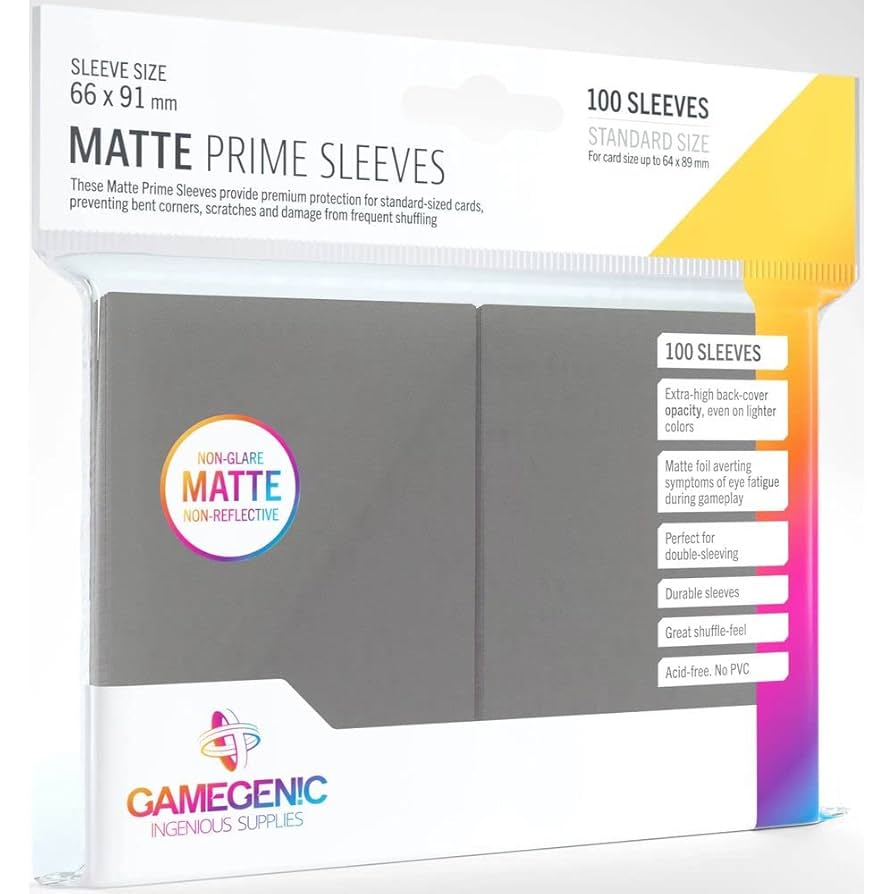 Gamegenic - Sleeves: Gamegenic Matte Prime Sleeves - Dark Gray (100)