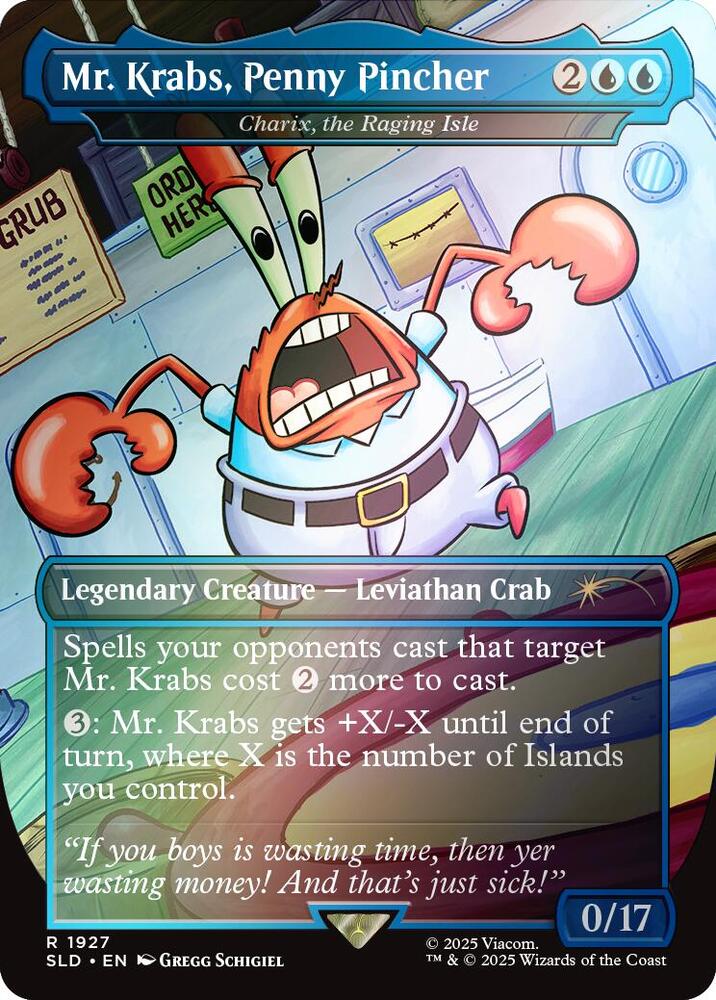 Mr. Krabs, Penny Pincher - Charix, the Raging Isle (Rainbow Foil) (1927) [Secret Lair Drop]