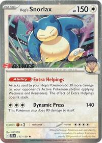 Hop's Snorlax - 117/159 (EB Games) (Cosmos Holo) (117/159) [Miscellaneous Cards and Products]