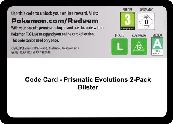 Code Card - Prismatic Evolutions 2-Pack Blister [SV Prismatic Evolutions]