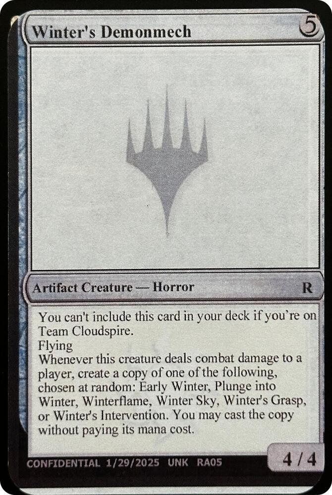 Winter's Demonmech [Un-Known Event Playtest Cards]