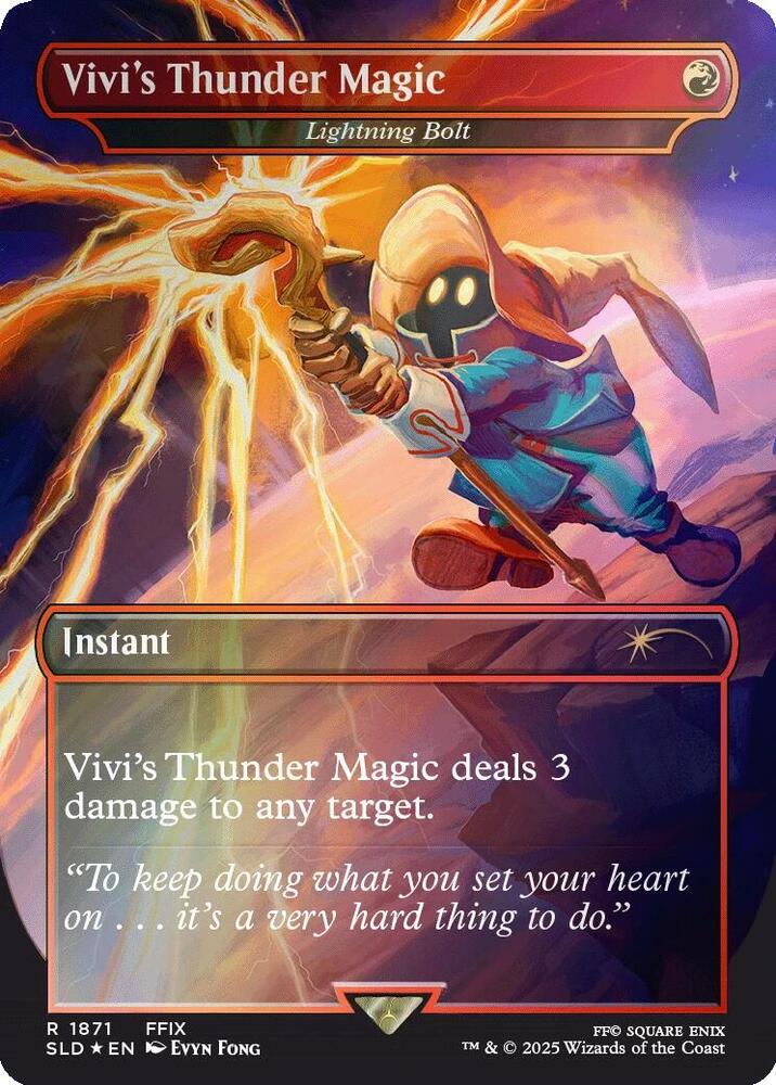 Vivi's Thunder Magic - Lightning Bolt (Rainbow Foil) (1871) [Secret Lair Drop]