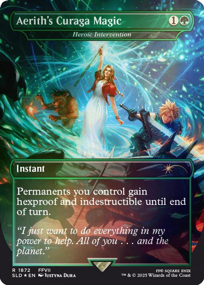 Aerith's Curaga Magic - Heroic Intervention (Rainbow Foil) (1872) [Secret Lair Drop]