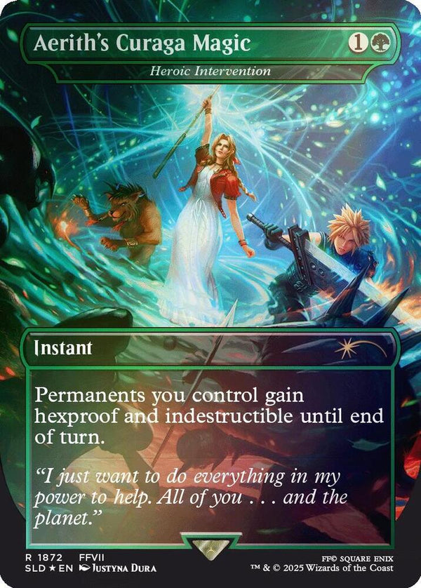 Aerith's Curaga Magic - Heroic Intervention (Rainbow Foil) (1872) [Secret Lair Drop]
