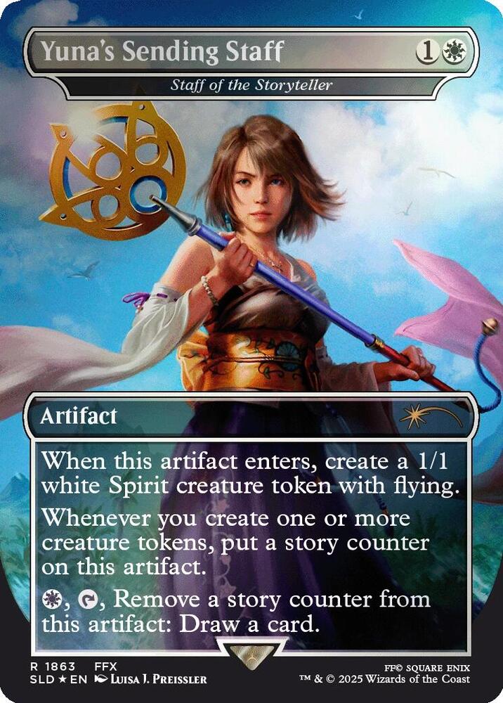 Yuna's Sending Staff - Staff of the Storyteller (Rainbow Foil) (1863) [Secret Lair Drop]