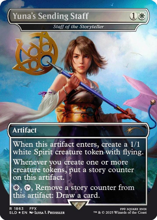 Yuna's Sending Staff - Staff of the Storyteller (Rainbow Foil) (1863) [Secret Lair Drop]