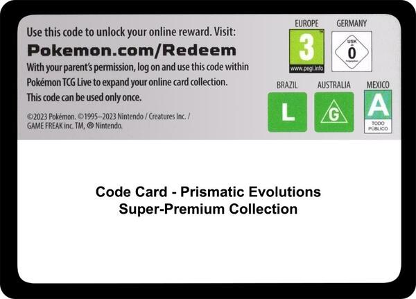 Code Card - Prismatic Evolutions Super-Premium Collection [SV Prismatic Evolutions]