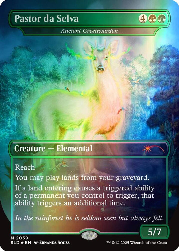 Pastor da Selva - Ancient Greenwarden (Rainbow Foil) (2059) [Secret Lair Drop]