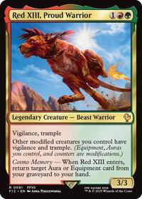 Red XIII, Proud Warrior (Surge Foil) (91) [Final Fantasy Commander]