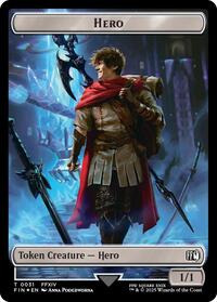 Hero (0031) // Wizard (0035) Double-Sided Token (Surge Foil) (31 // 35) [Final Fantasy]