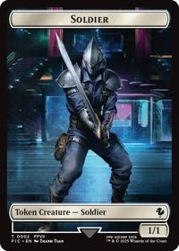 Soldier // Rebel Double-Sided Token (Surge Foil) (2 // 7) [Final Fantasy Commander]