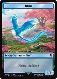 Bird // Hero (0028) Double-Sided Token (Surge Foil) (4 // 28) [Final Fantasy Commander]
