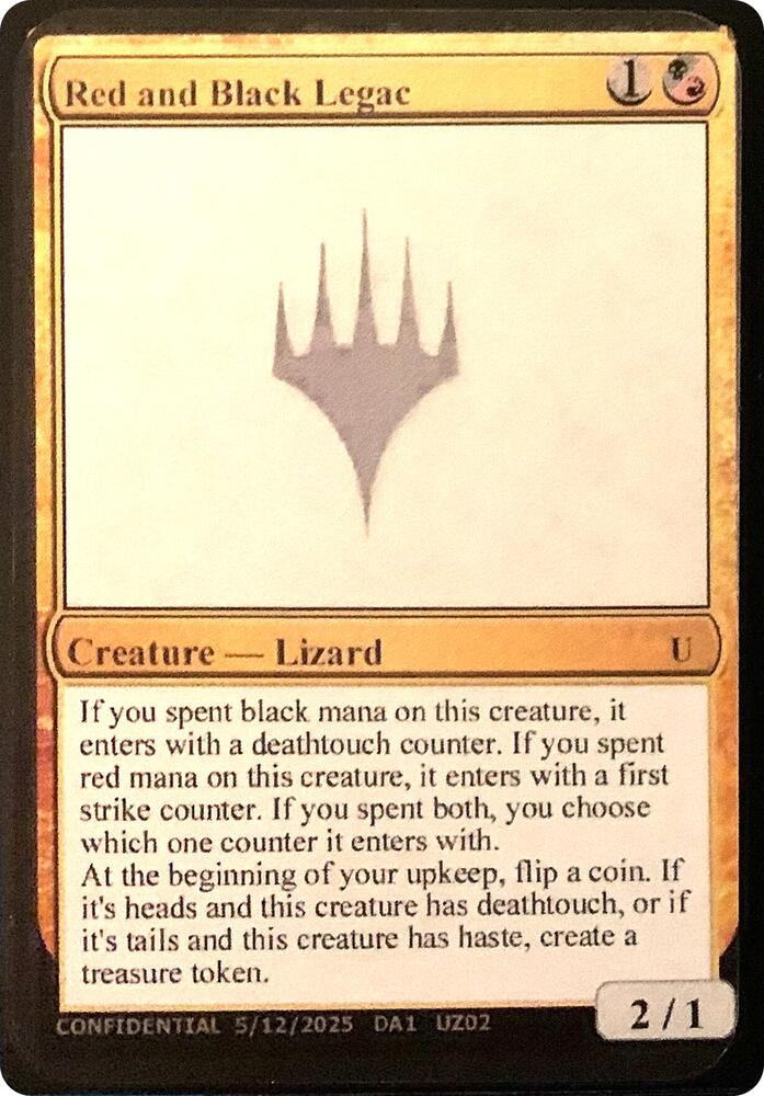 Red and Black Legac [Un-Known Event Playtest Cards]