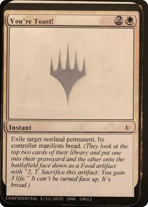 You're Toast! [Un-Known Event Playtest Cards]