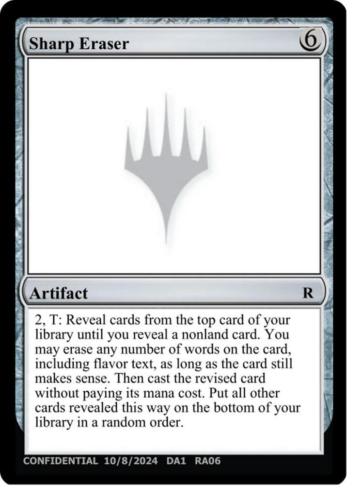 Sharp Eraser [Un-Known Event Playtest Cards]