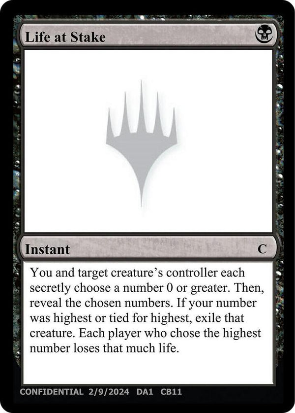 Life at Stake [Un-Known Event Playtest Cards]