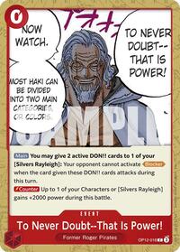 To Never Doubt--That Is Power! (OP12-016) [Legacy of the Master]