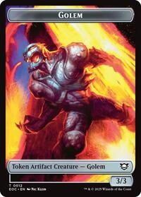 Golem (0012) // Golem (0014) Double-Sided Token (12 // 14) [Edge of Eternities Commander]