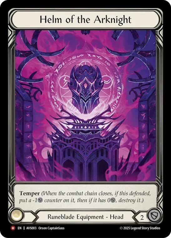 Helm of the Arknight (AVS003) [Armory Deck: Legends Viserai]