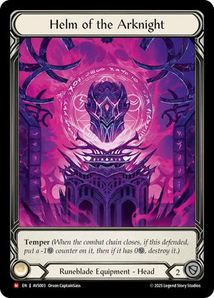 Helm of the Arknight (AVS003) [Armory Deck: Legends Viserai]