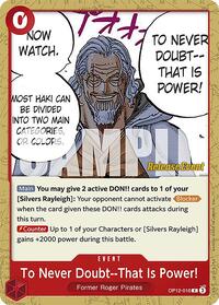 To Never Doubt--That Is Power! (OP12-016) [Legacy of the Master Release Event Cards]