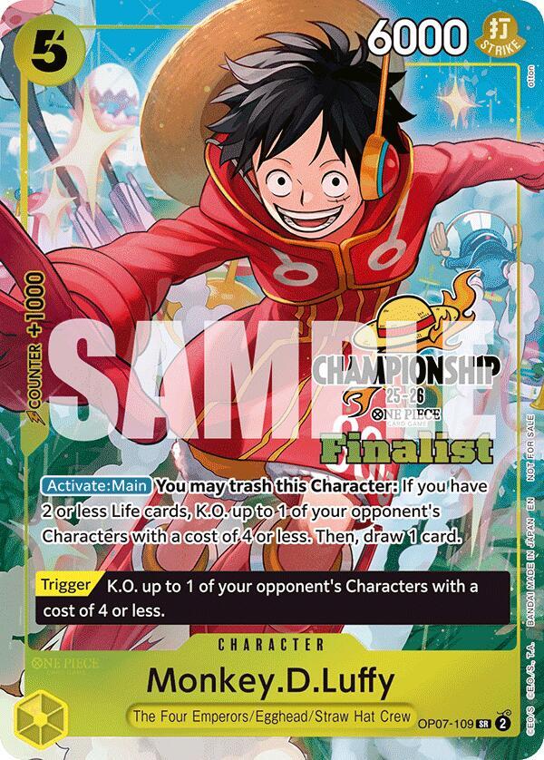 Monkey.D.Luffy (CS 25-26 Finalist Card Set 1) (OP07-109) [One Piece Promotion Cards]