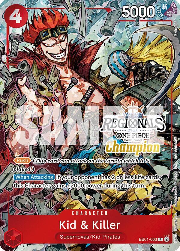 Kid & Killer (Online Regional Champion Card Set 2025 Vol.2) (EB01-003) [One Piece Promotion Cards]