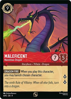 Maleficent - Monstrous Dragon (Store Championship Participant) (4) [Disney Lorcana Promo Cards]