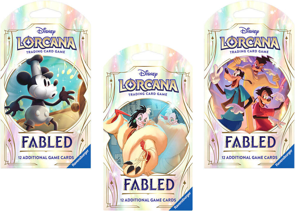 Disney Lorcana Fabled Sleeved Booster Pack Art Bundle Set of 3